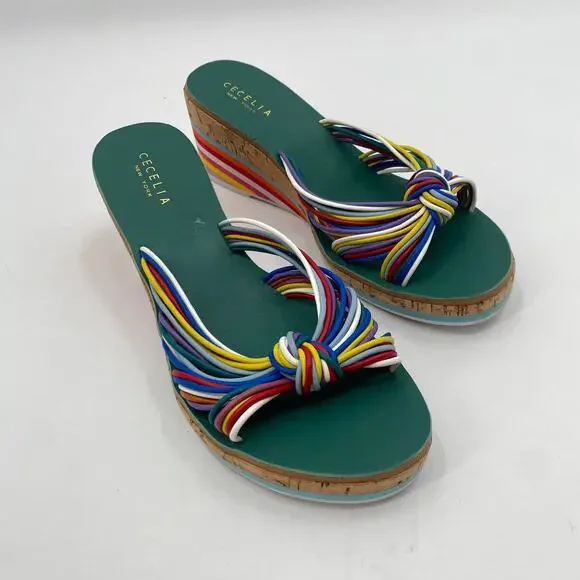 Anthropologie Cecelia New York Rainbow Wedge Sandals - Picture 3 of 6